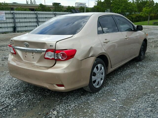2T1BU4EE8DC997561 - 2013 TOYOTA COROLLA BA GOLD photo 4