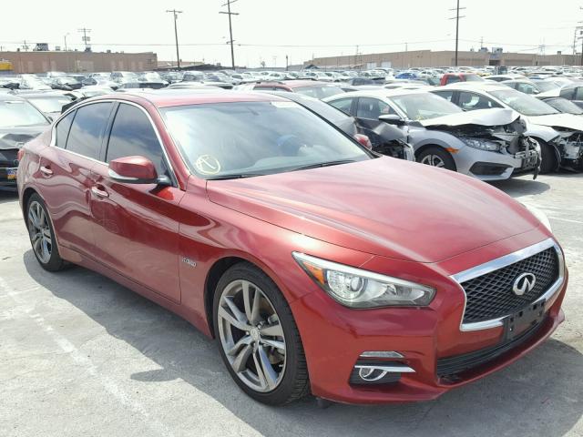 JN1AV7APXEM690952 - 2014 INFINITI Q50 HYBRID RED photo 1