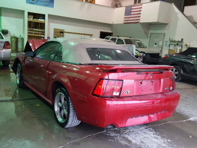 1FAFP45X12F237380 - 2002 FORD MUSTANG GT RED photo 3