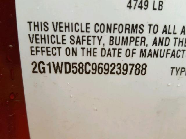 2G1WD58C969239788 - 2006 CHEVROLET IMPALA SUP 红色 照片 10