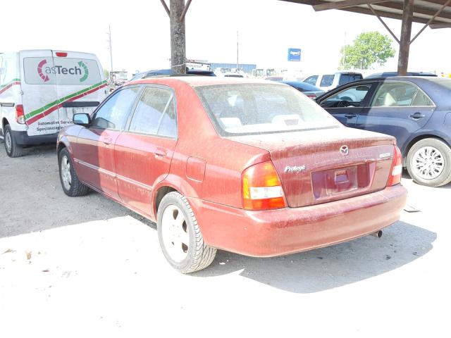 JM1BJ226621562484 - 2002 MAZDA PROTEGE DX MAROON photo 3