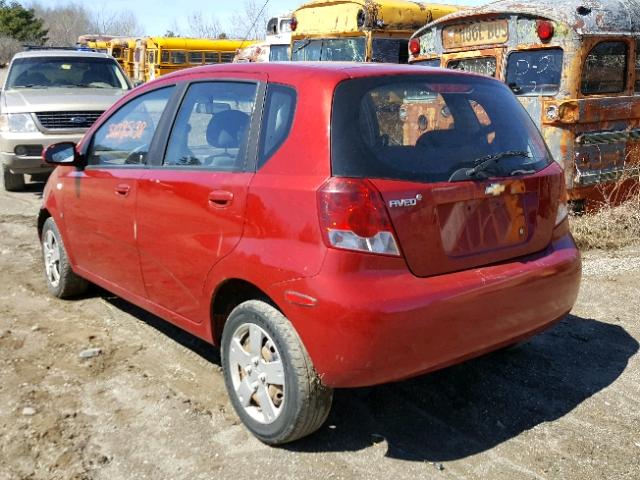 KL1TD66658B242211 - 2008 CHEVROLET AVEO BASE Czerwony zdjęcie 3