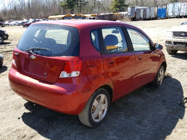 KL1TD66658B242211 - 2008 CHEVROLET AVEO BASE Czerwony zdjęcie 4