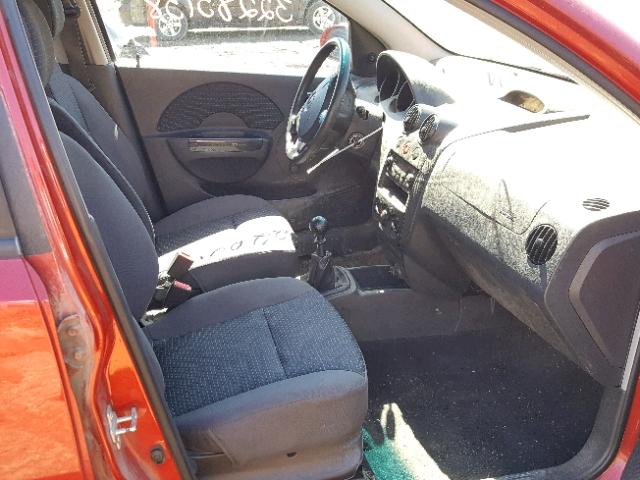 KL1TD66658B242211 - 2008 CHEVROLET AVEO BASE Czerwony zdjęcie 5