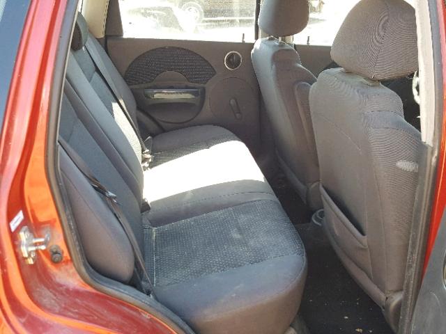 KL1TD66658B242211 - 2008 CHEVROLET AVEO BASE Czerwony zdjęcie 6