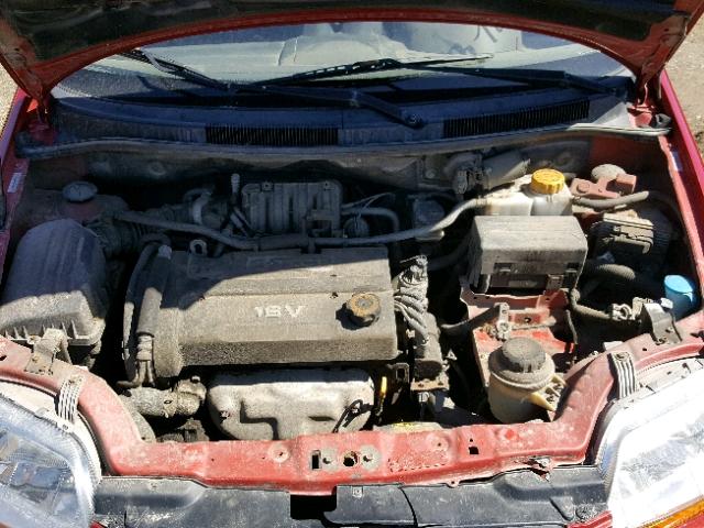 KL1TD66658B242211 - 2008 CHEVROLET AVEO BASE Czerwony zdjęcie 7