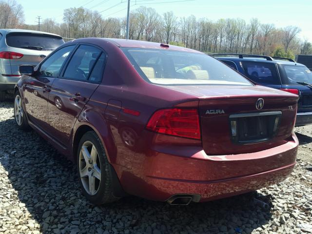 19UUA66224A040902 - 2004 ACURA TL BURGUNDY photo 3