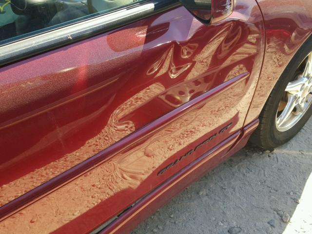 1G2WP52KX2F213639 - 2002 PONTIAC GRAND PRIX MAROON photo 9