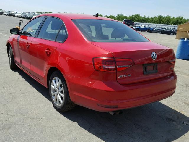 3VWD17AJXFM356294 - 2015 VOLKSWAGEN JETTA SE წითელი ფოტო 3