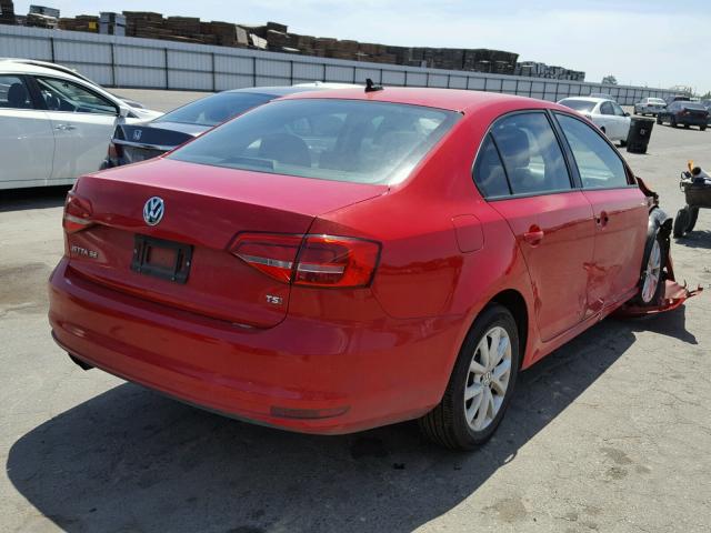 3VWD17AJXFM356294 - 2015 VOLKSWAGEN JETTA SE წითელი ფოტო 4