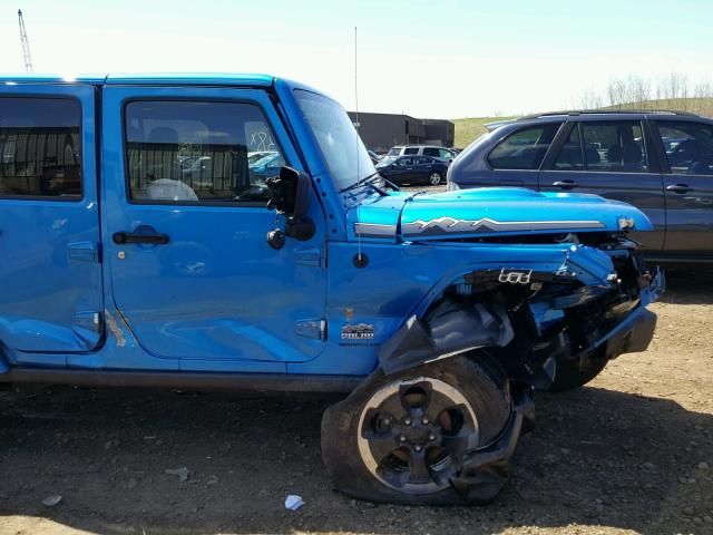 1C4HJWEG5EL224914 - 2014 JEEP WRANGLER U BLUE photo 9