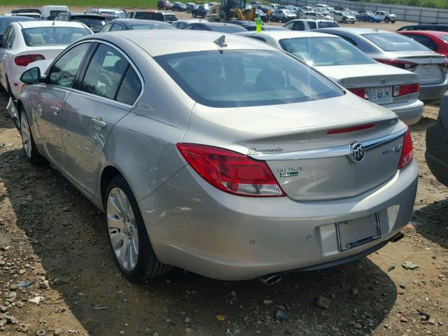 W04G15GV4B1060168 - 2011 BUICK REGAL CXL SILVER photo 3