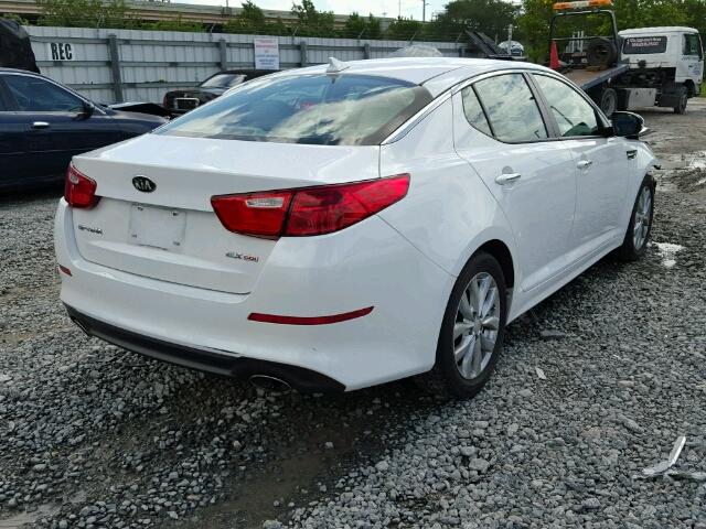 5XXGN4A72FG481136 - 2015 KIA OPTIMA EX WHITE photo 4