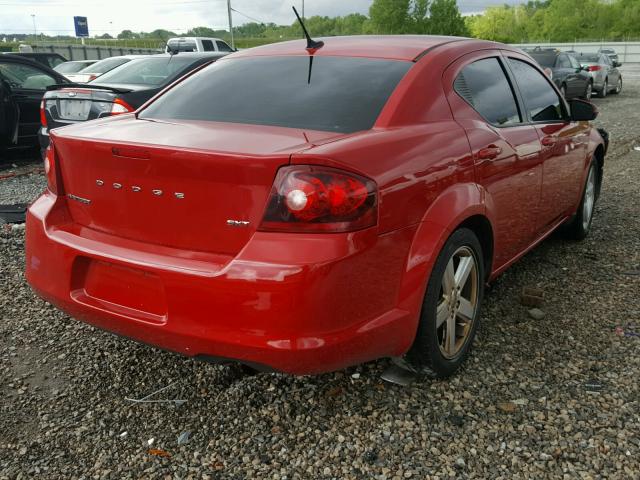 1C3CDZCB1DN661195 - 2013 DODGE AVENGER SX RED photo 4