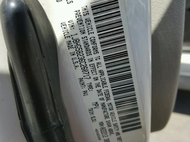 1J8HG58236C260717 - 2006 JEEP COMMANDER WHITE photo 10