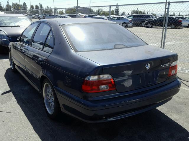 WBADT63492CH90832 - 2002 BMW 530 I AUTO BLUE photo 3