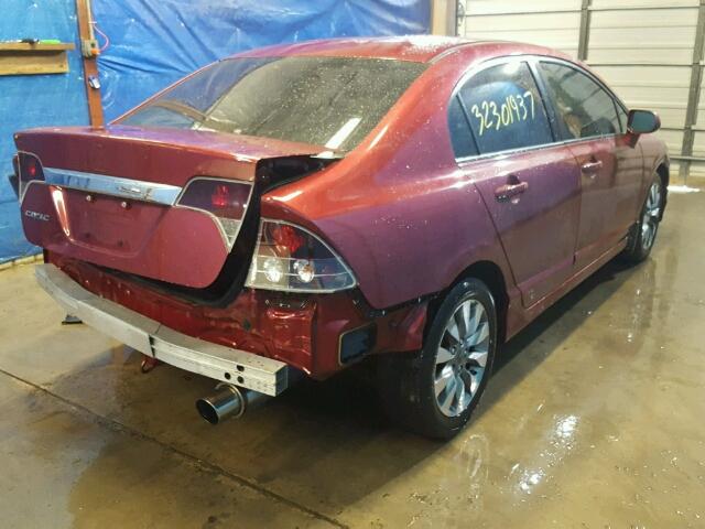 2HGFA16869H336031 - 2009 HONDA CIVIC EX RED photo 4