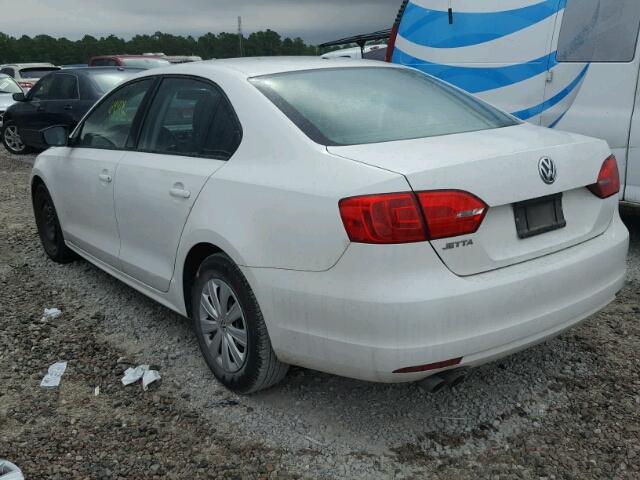3VW2K7AJ9EM225876 - 2014 VOLKSWAGEN JETTA BASE Սպիտակ լուսանկար 3