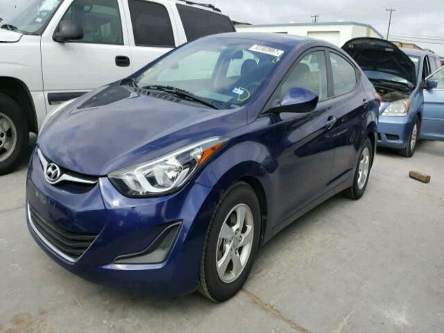 5NPDH4AE6EH491731 - 2014 HYUNDAI ELANTRA BLUE photo 2