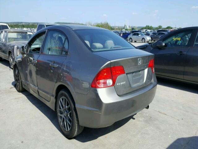 2HGFA16538H524560 - 2008 HONDA CIVIC LX GRAY photo 3