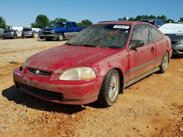 1HGEJ6129TL092283 - 1996 HONDA CIVIC DX RED photo 2