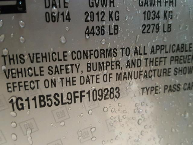 1G11B5SL9FF109283 - 2015 CHEVROLET MALIBU LS Қоңыр фото 10