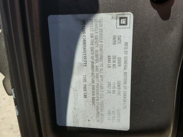 2G1WL52M8W9335271 - 1998 CHEVROLET LUMINA BAS ყავისფერი ფოტო 10