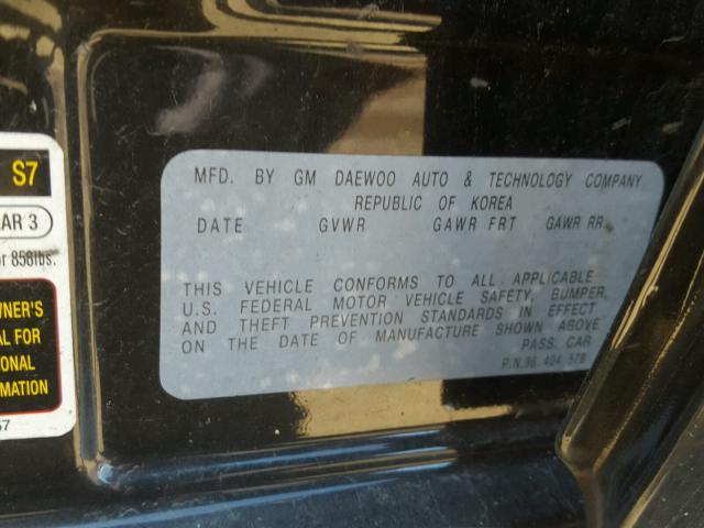 KL1TD62625B383271 - 2005 CHEVROLET AVEO BASE Qara foto 10