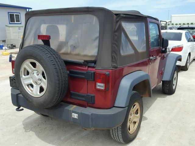 1C4AJWAG1DL588172 - 2013 JEEP WRANGLER S RED photo 4