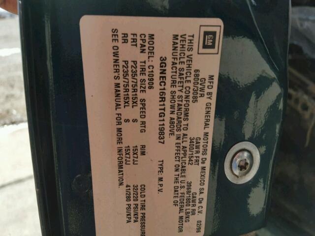 3GNEC16R1TG119837 - 1996 CHEVROLET SUBURBAN C GREEN photo 10