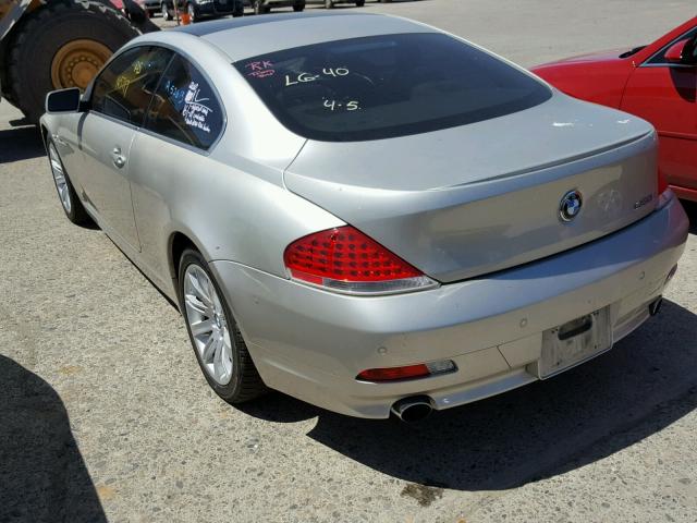 WBAEH13507CR52613 - 2007 BMW 650 I SILVER photo 3