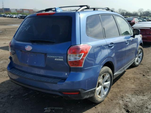 1F2SJAFC3GH517755 - 2016 SUBARU FORESTER 2 BLUE photo 4