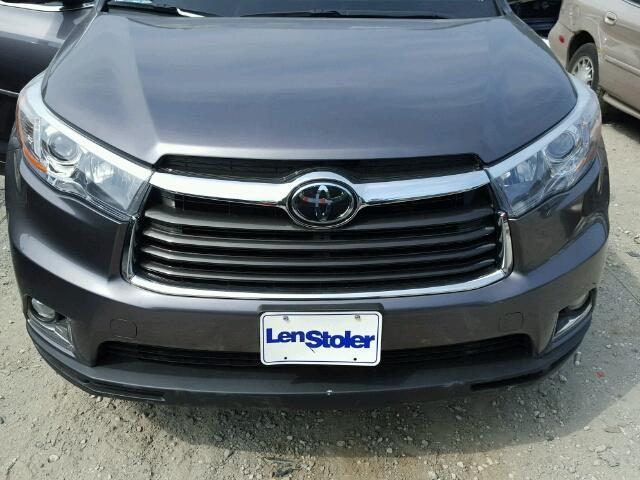 5TDDKRFHXGS231198 - 2016 TOYOTA HIGHLANDER GRAY photo 7