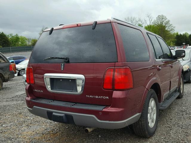 5LMFU28RX4LJ35514 - 2004 LINCOLN NAVIGATOR MAROON photo 4
