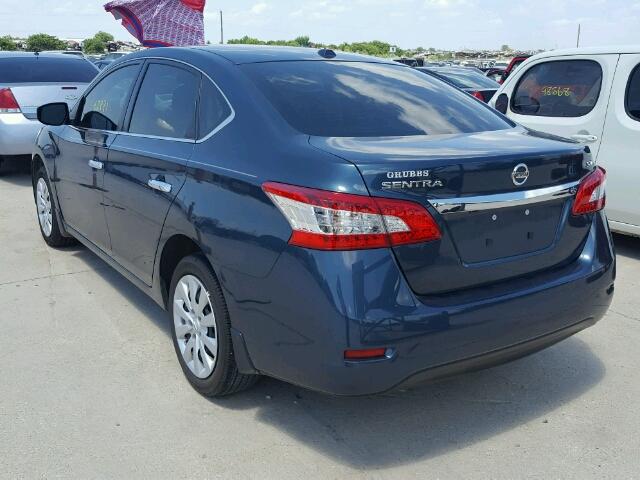 3N1AB7AP3FY339825 - 2015 NISSAN SENTRA S BLUE photo 3