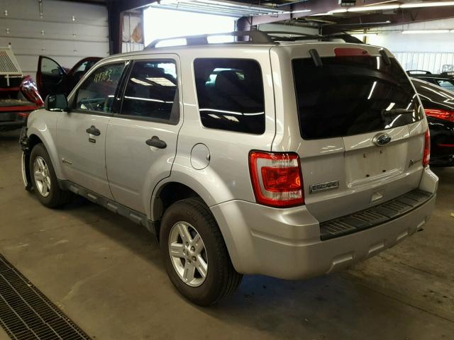 1FMCU5K39AKC64308 - 2010 FORD ESCAPE HYB SILVER photo 3