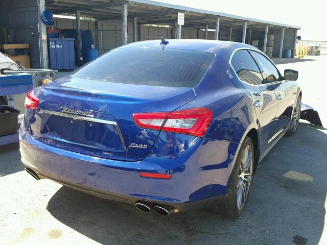 ZAM57RSA5G1168826 - 2016 MASERATI GHIBLI S BLUE photo 4