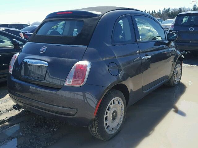 3C3CFFDR3GT214330 - 2016 FIAT 500 POP GRAY photo 4