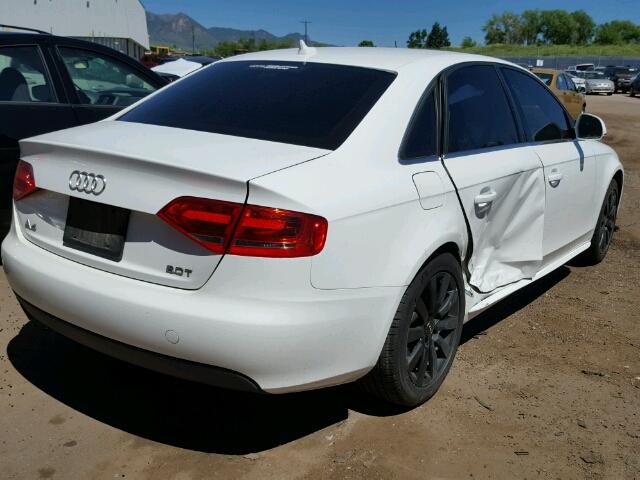 WAUSF78K49A095818 - 2009 AUDI A4 2.0T QU WHITE photo 4