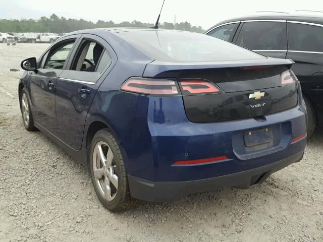 1G1RA6E47CU112772 - 2012 CHEVROLET VOLT BLUE photo 3