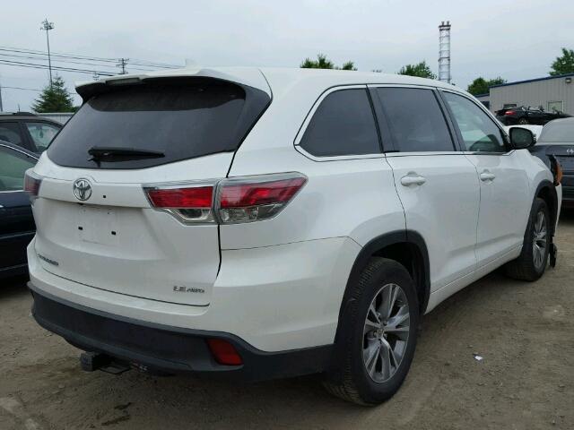 5TDBKRFH4FS149232 - 2015 TOYOTA HIGHLANDER WHITE photo 4