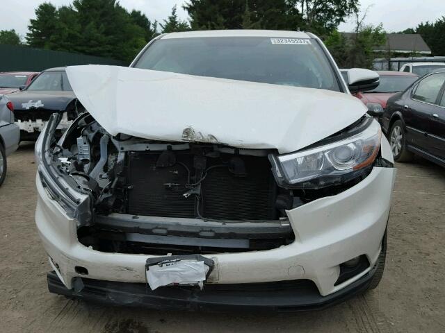 5TDBKRFH4FS149232 - 2015 TOYOTA HIGHLANDER WHITE photo 9