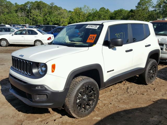 ZACCJBAB5HPG37459 - 2017 JEEP RENEGADE S WHITE photo 2