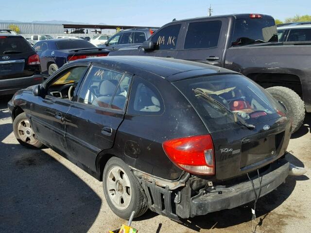 KNADC165346193343 - 2004 KIA RIO CINCO BLACK photo 3