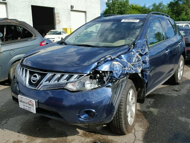 JN8AZ18W89W202205 - 2009 NISSAN MURANO S BLUE photo 2