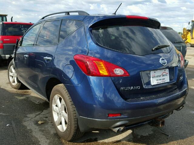 JN8AZ18W89W202205 - 2009 NISSAN MURANO S BLUE photo 3