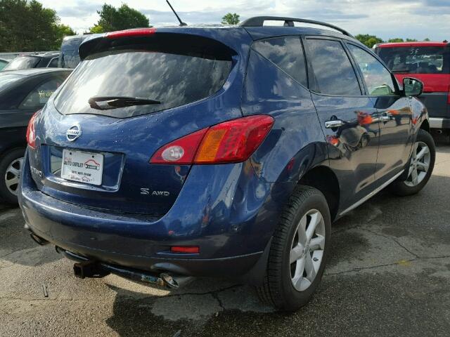 JN8AZ18W89W202205 - 2009 NISSAN MURANO S BLUE photo 4