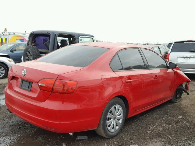 3VW2K7AJ2EM228053 - 2014 VOLKSWAGEN JETTA BASE 红色 照片 4