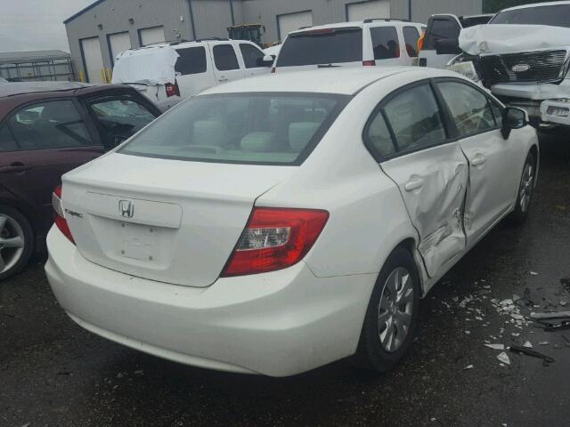 2HGFB2F59CH587268 - 2012 HONDA CIVIC LX WHITE photo 4