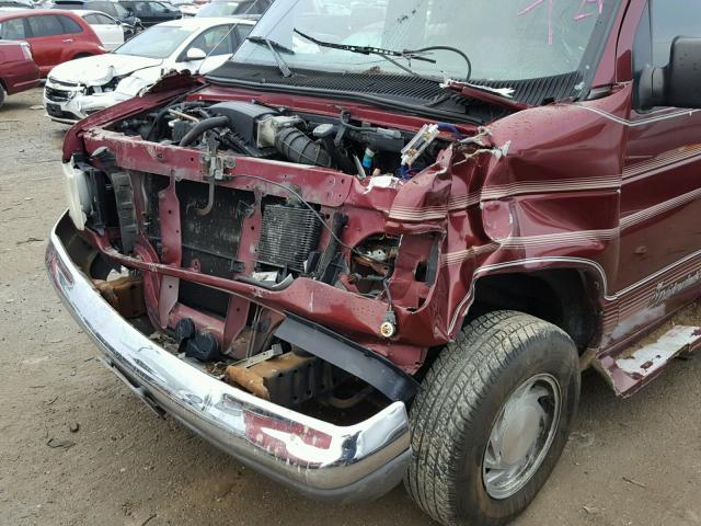 1FDEE14N0SHB45607 - 1995 FORD ECONOLINE MAROON photo 9